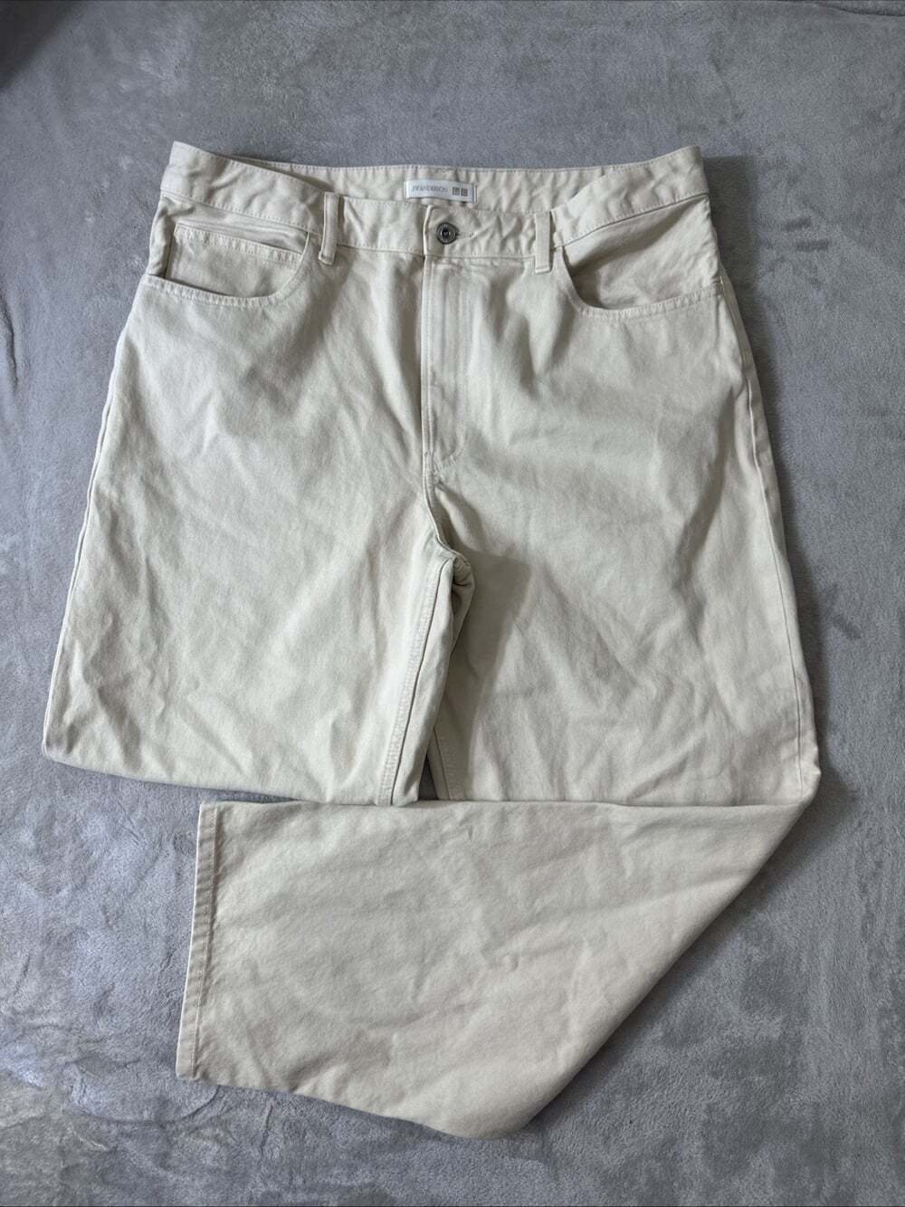 JW Anderson x UNIQLO Men’s Cream Ecru Straight Leg Jeans 32x32 Denim